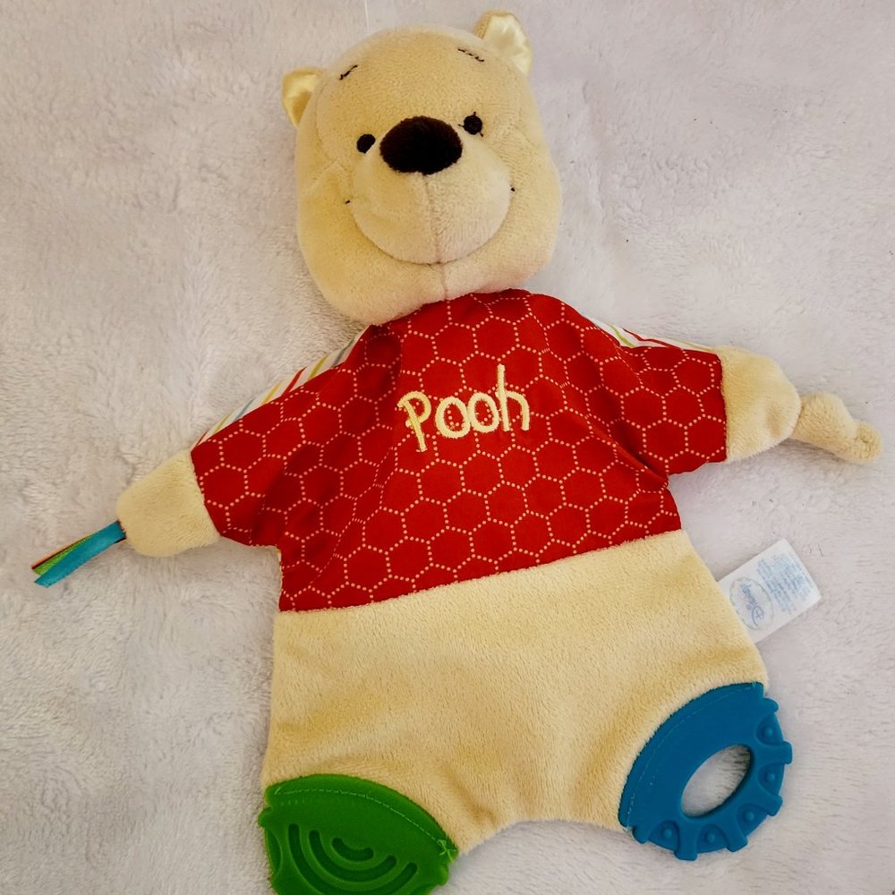 Winnie The Pooh plush and sensory crinkle teether toy